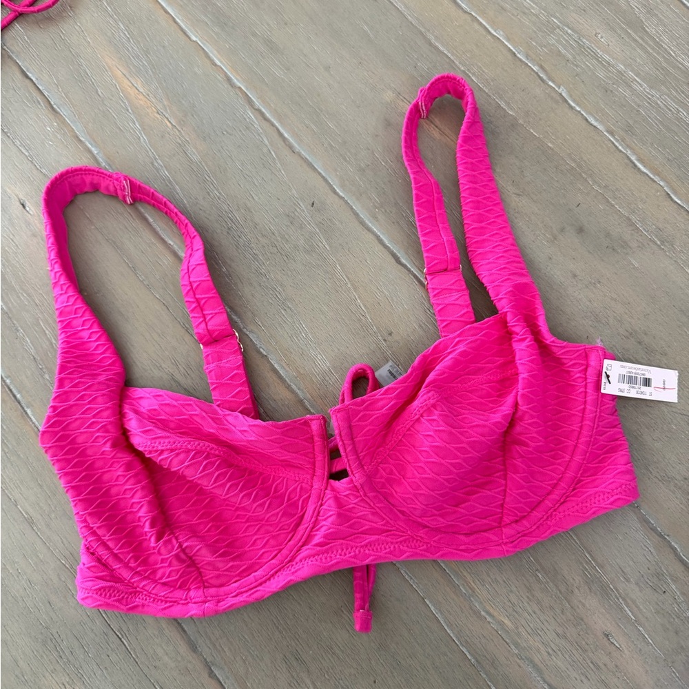 Victoria secret Hot Pink Textured Underwire Bikini Top - 32DD 32D 32B 32C
